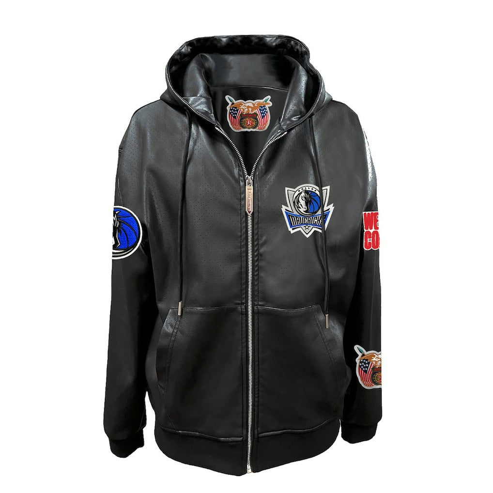 NBA Dallas Mavericks Jeff Hamilton Vegan Leather Full-Zip Hoodie sale