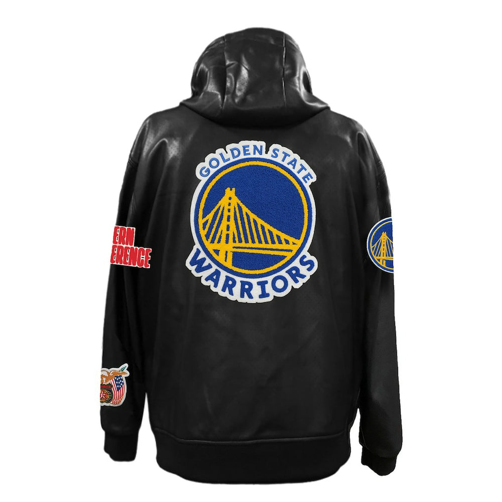 NBA Golden State Warriors Jeff Hamilton Vegan Leather Full-Zip Hoodie sale