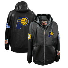 NBA Indiana Pacers Jeff Hamilton Vegan Leather Full-Zip Hoodie