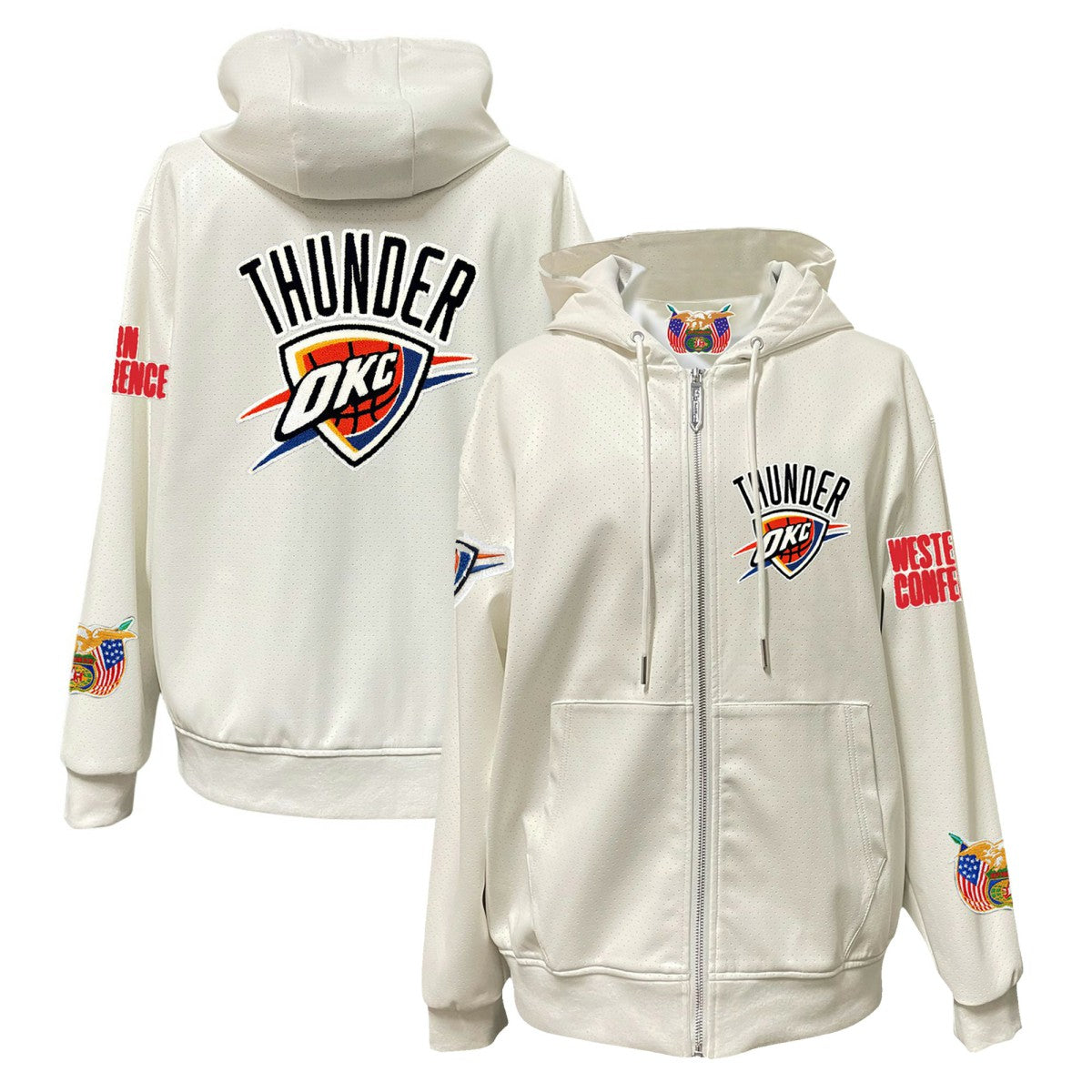 NBA Oklahoma City Thunder Jeff Hamilton Vegan Leather Full-Zip Hoodie