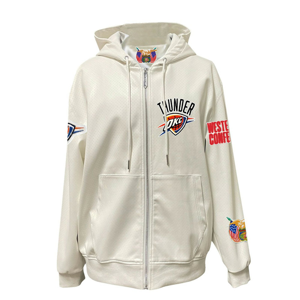 NBA Oklahoma City Thunder Jeff Hamilton Vegan Leather Full-Zip Hoodie