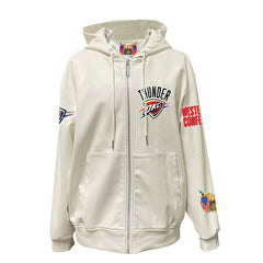NBA Oklahoma City Thunder Jeff Hamilton Vegan Leather Full-Zip Hoodie