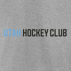 NHL Heather Gray Utah Mammoth Fanatics Wordmark Logo Fleece Pullover Hoodie