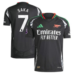 Bukayo Saka Arsenal 2024/25 Away Player Jersey - Adidas Black
