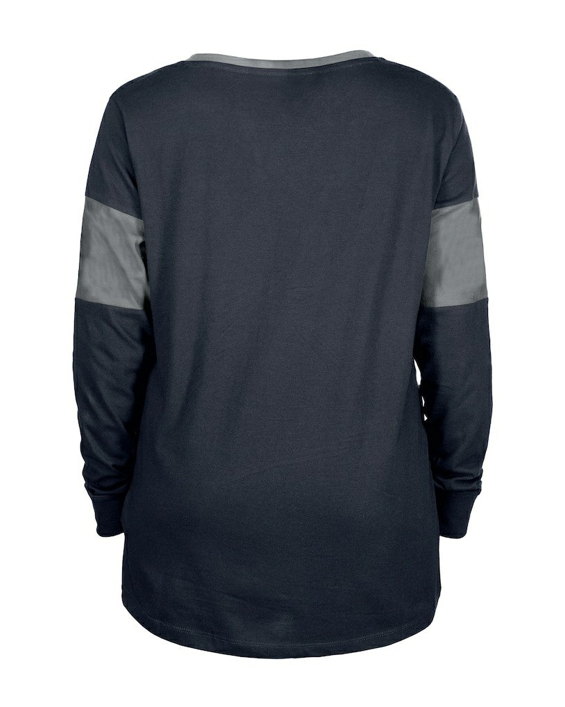 Women's Lace-Up Notch-Neck Long Sleeve T-Shirt - Dallas Cowboys