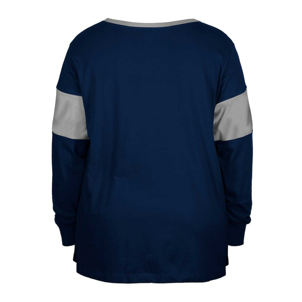 Women's Plus Size Lace-Up Notch Neck Long Sleeve T-Shirt  - Dallas Cowboys