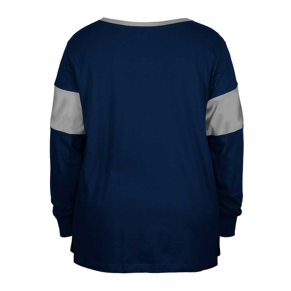 Women's Plus Size Lace-Up Notch Neck Long Sleeve T-Shirt  - Dallas Cowboys