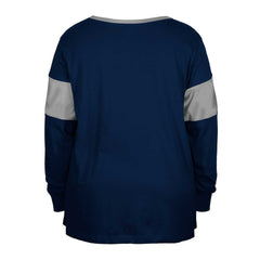 Women's Plus Size Lace-Up Notch Neck Long Sleeve T-Shirt  - Dallas Cowboys