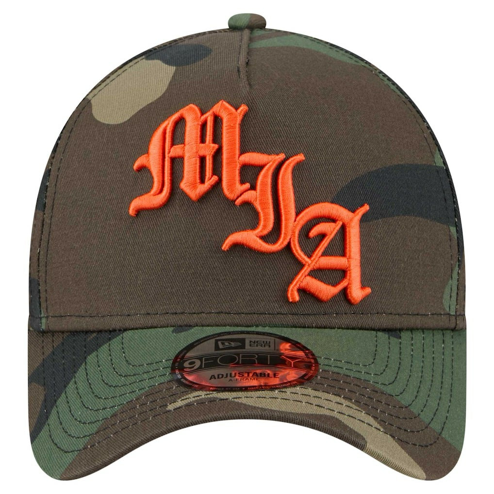 Mystic Camo A-Frame 9FORTY Adjustable Hat - Miami Dolphins
