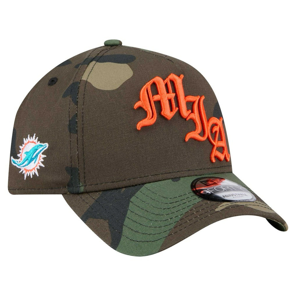 Mystic Camo A-Frame 9FORTY Adjustable Hat - Miami Dolphins