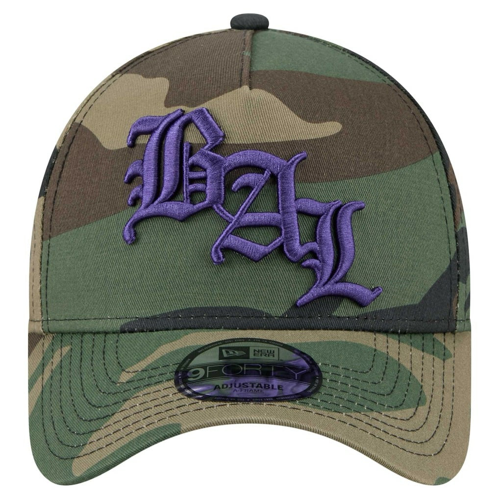 Mystic Camo A-Frame 9FORTY Adjustable Hat - Baltimore Ravens