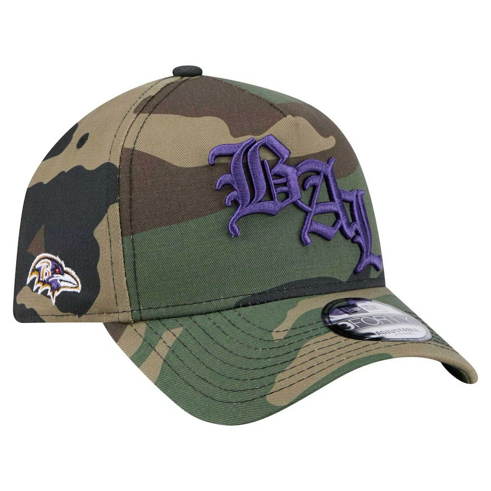 Mystic Camo A-Frame 9FORTY Adjustable Hat - Baltimore Ravens