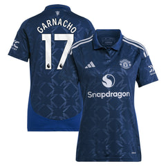 Alejandro Garnacho Manchester United Women's 2024/25 Away Replica Player Jersey - Adidas Navy