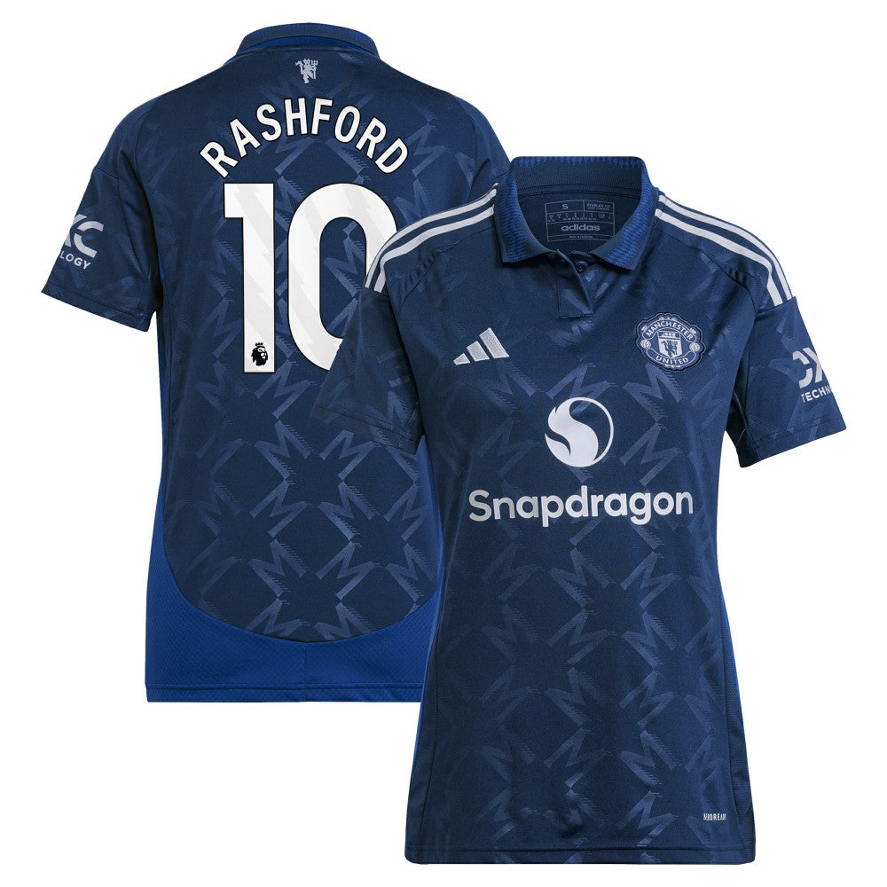Marcus Rashford Manchester United Women's 2024/25 Away Replica Player Jersey - Adidas Navy