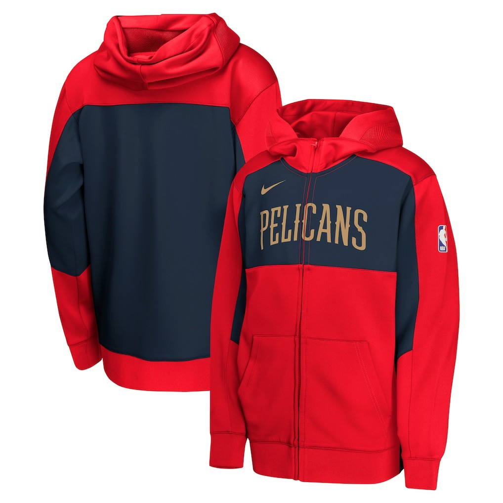 NBA New Orleans Pelicans Youth Authentic On-Court Showtime Performance Full-Zip Hoodie