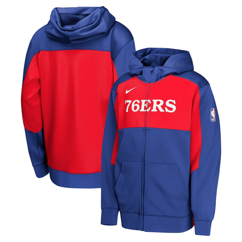 NBA Philadelphia 76ers Youth Authentic On-Court Showtime Performance Full-Zip Hoodie