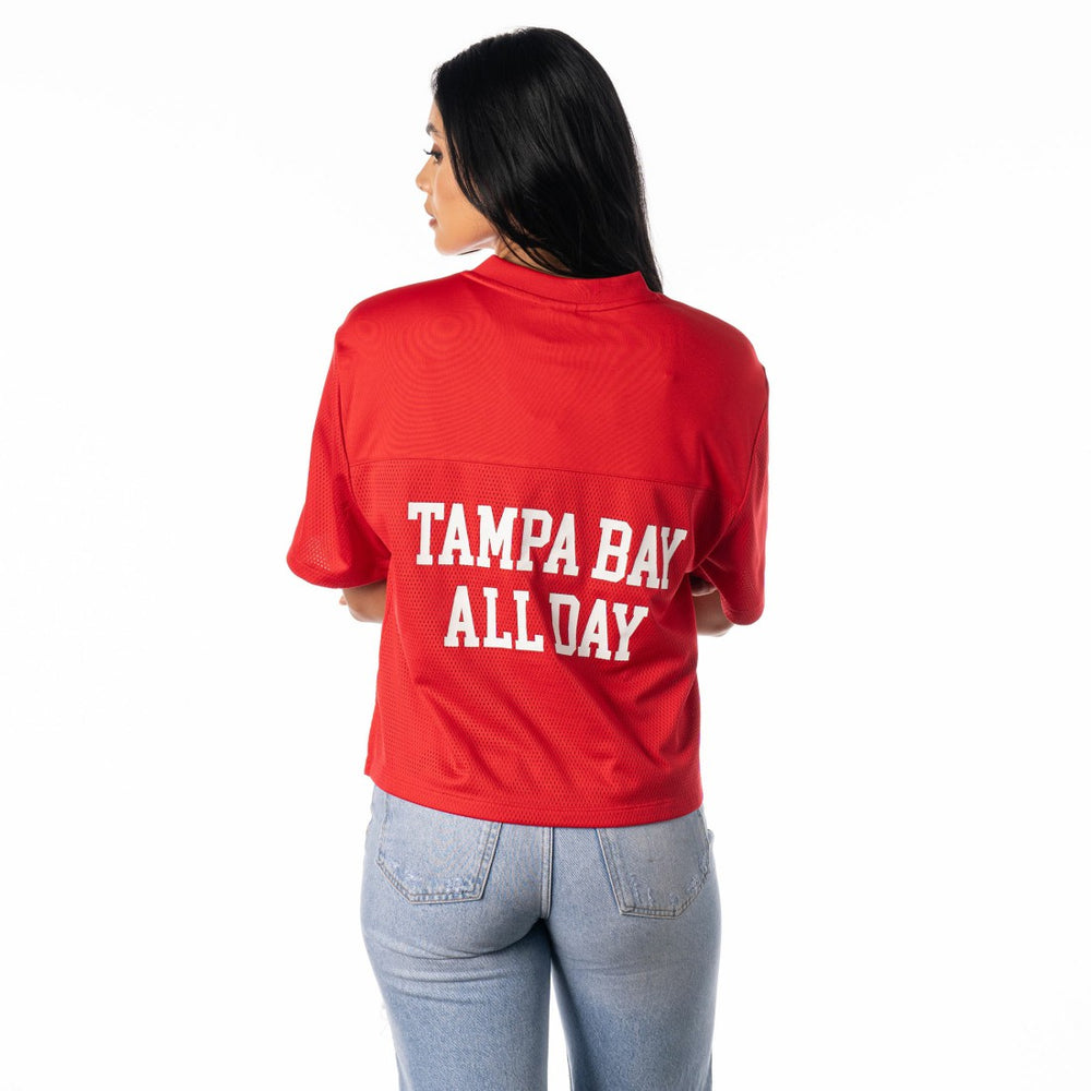 The Wild Collective Women's Alternate V-Neck Fashion Jersey T-Shirt - Tampa Bay Buccaneers