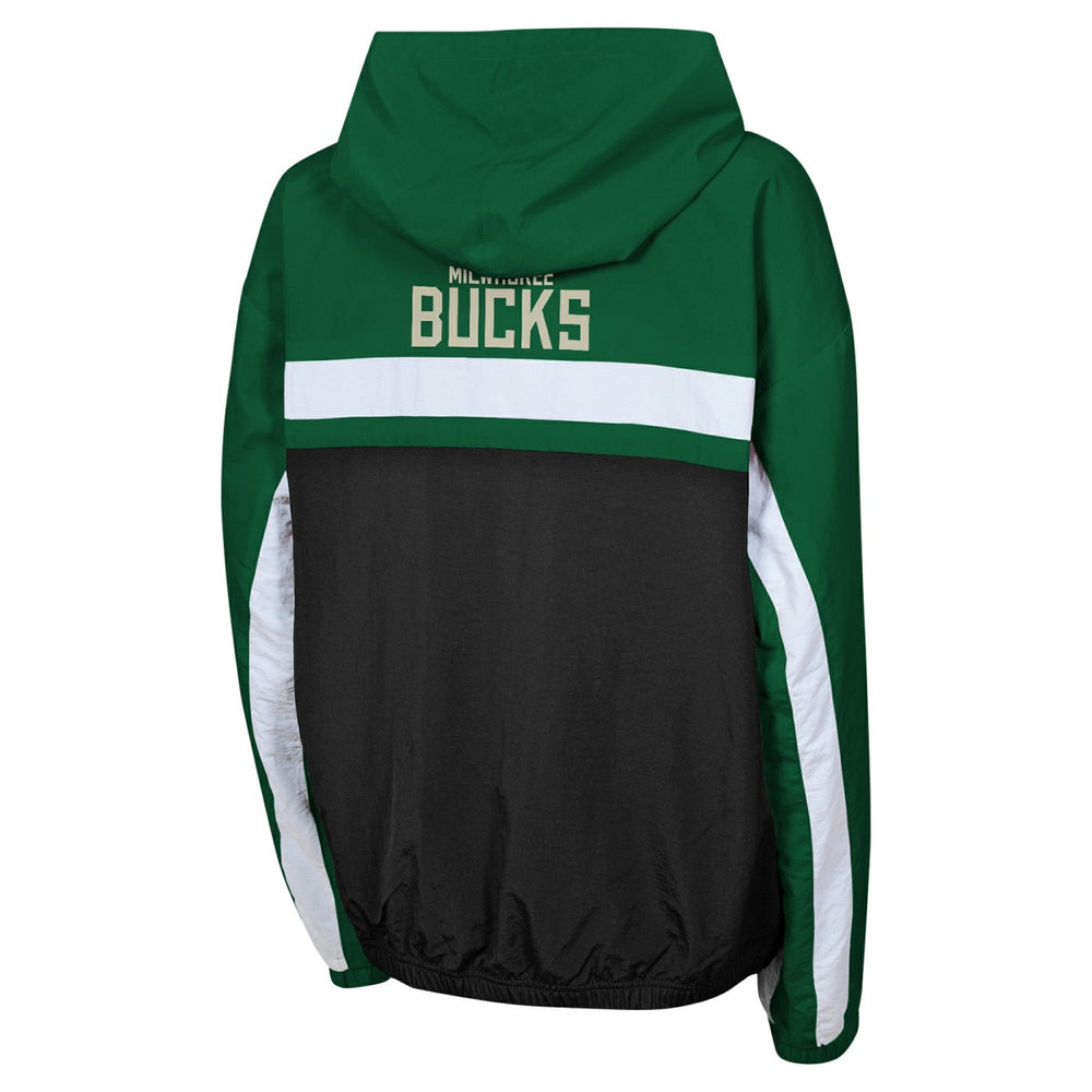 NBA Milwaukee Bucks Youth Headliner Windbreaker Full-Zip Hoodie Jacket
