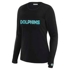 WEAR by Erin Andrews x Gracie Hunt Women's Mesh Panel Long Sleeve T-Shirt - Miami Dolphins