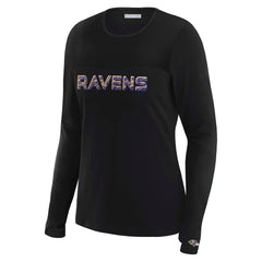 WEAR by Erin Andrews x Gracie Hunt Women's Mesh Panel Long Sleeve T-Shirt - Baltimore Ravens