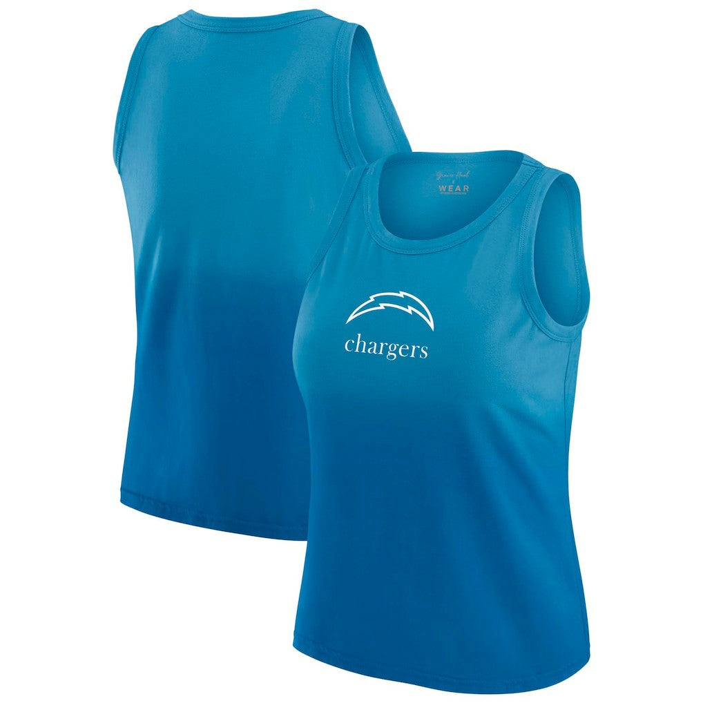 WEAR by Erin Andrews x Gracie Hunt Women's Ombre Tank Top - Los Angeles Chargers