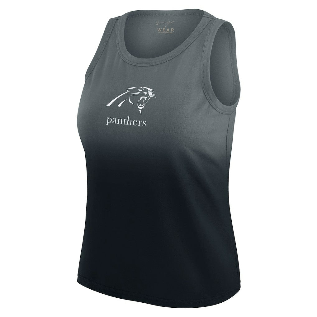 WEAR by Erin Andrews x Gracie Hunt Women's Ombre Tank Top - Carolina Panthers