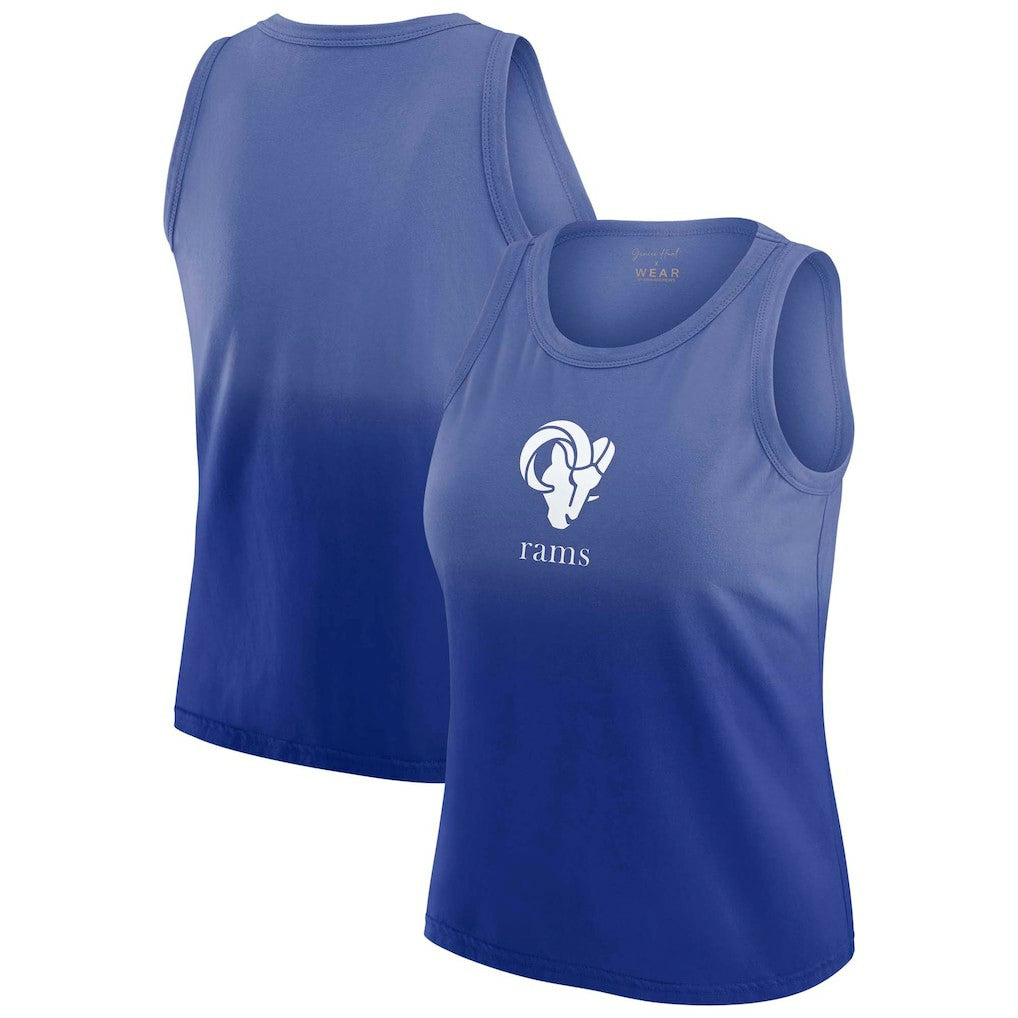 WEAR by Erin Andrews x Gracie Hunt Women's Ombre Tank Top - Los Angeles Rams