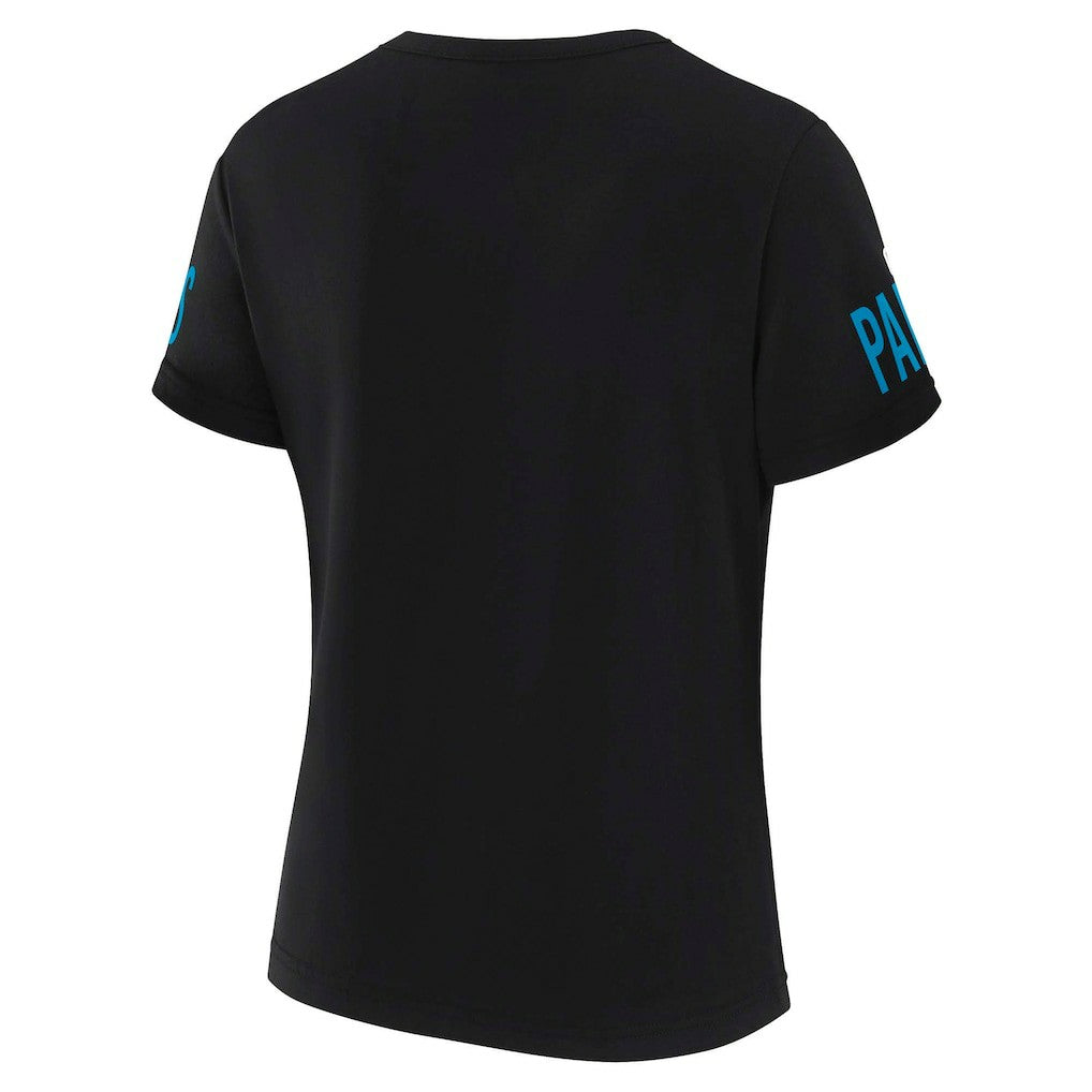 WEAR by Erin Andrews x Gracie Hunt Women's Draft Me Lace-Up T-Shirt - Carolina Panthers