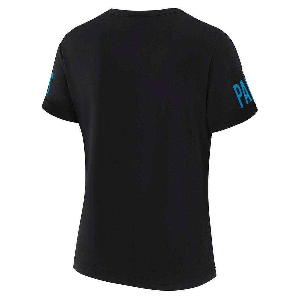 WEAR by Erin Andrews x Gracie Hunt Women's Draft Me Lace-Up T-Shirt - Carolina Panthers
