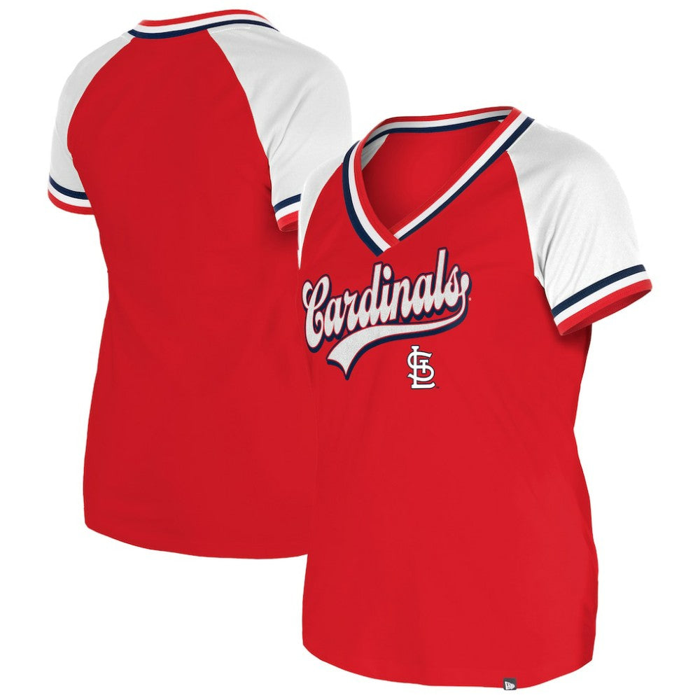 MLB St. Louis Cardinals New Era Women's Gameday Raglan V-Neck T-Shirt