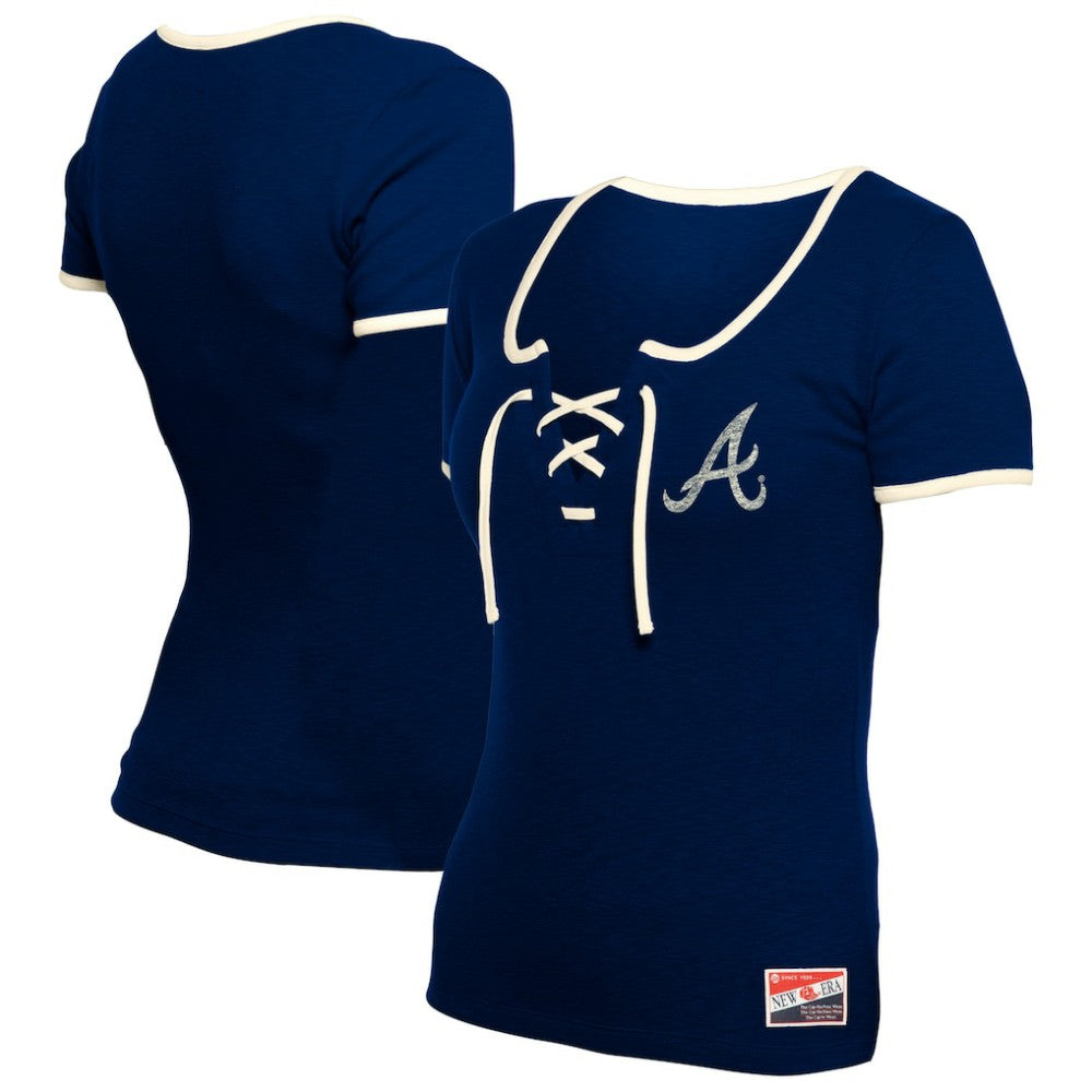 MLB Atlanta Braves New Era Women's Throwback Lace Up T-Shirt