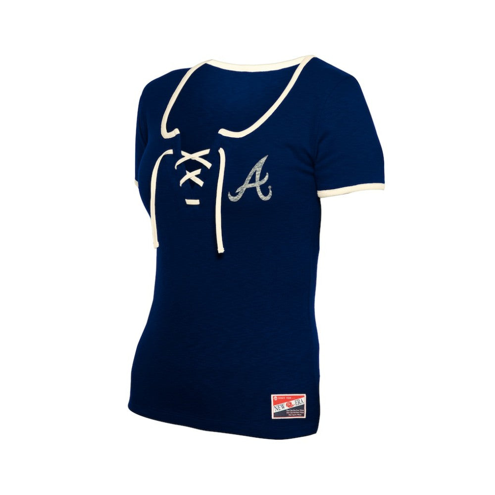 MLB Atlanta Braves New Era Women's Throwback Lace Up T-Shirt