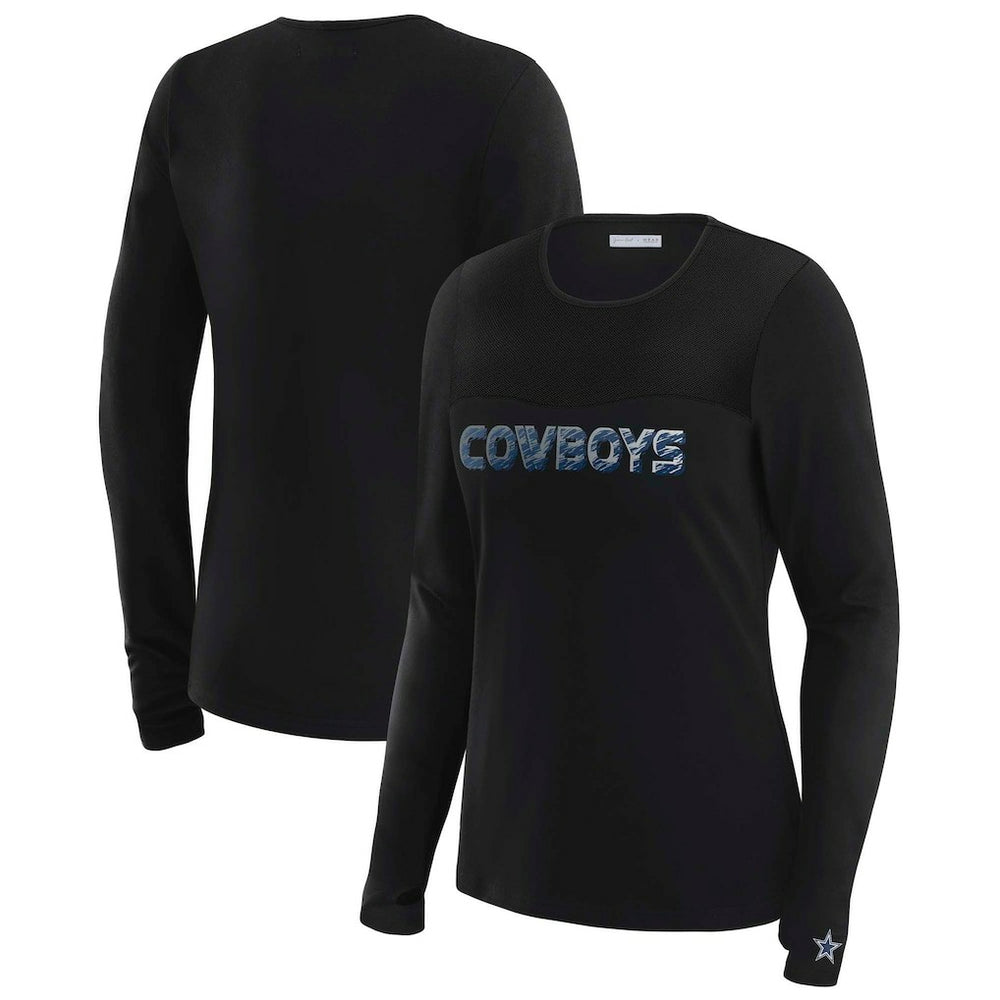 WEAR by Erin Andrews x Gracie Hunt Women's Mesh Panel Long Sleeve T-Shirt - Dallas Cowboys