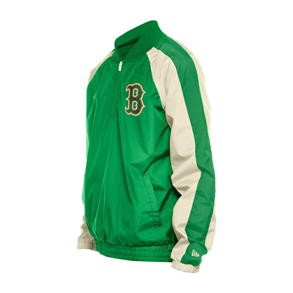 MLB Boston Red Sox New Era St. Patrick's Day Ripstop Raglan Quarter-Zip Windbreaker