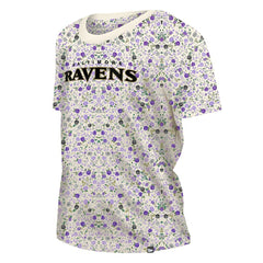Women's Glam Game Floral Scoop Neck T-Shirt - Baltimore Ravens
