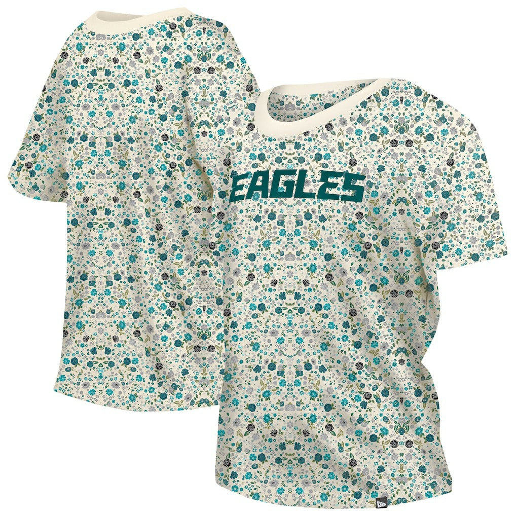 Women's Glam Game Floral Scoop Neck T-Shirt - Philadelphia Eagles