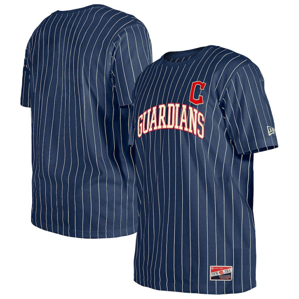 MLB Cleveland Guardians New Era Throwback Pinstripe T-Shirt