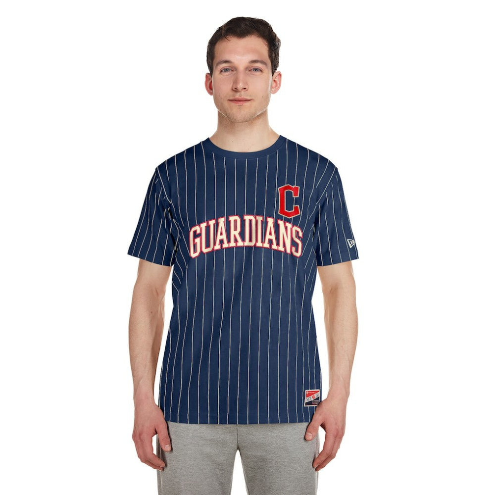 MLB Cleveland Guardians New Era Throwback Pinstripe T-Shirt