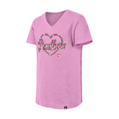 NHL Pink Florida Panthers New Era Girl's Youth Flip Sequin V-Neck T-Shirt