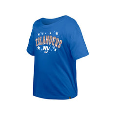 NHL Blue New York Islanders New Era Girl's Youth Flip Sequin T-Shirt