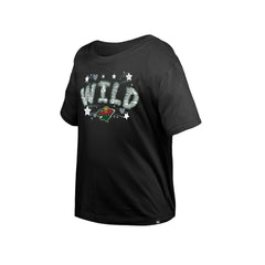 NHL Black Minnesota Wild New Era Girl's Youth Flip Sequin T-Shirt