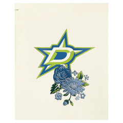 NHL Cream Dallas Stars New Era Women's Glam Game Quarter-Zip Cropped Floral Hoodie Pullover