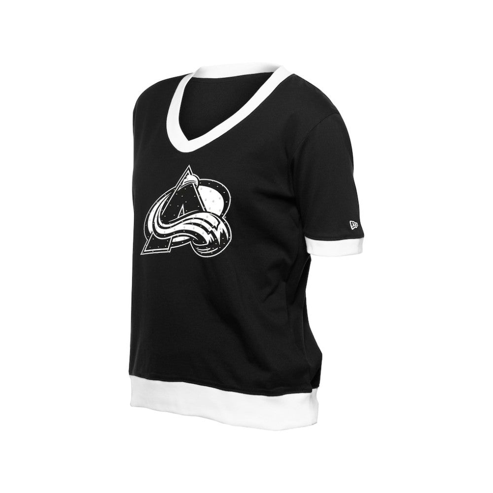 NHL Black Colorado Avalanche New Era Women's Game Day Rhinestuds T-Shirt