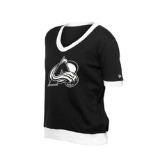 NHL Black Colorado Avalanche New Era Women's Game Day Rhinestuds T-Shirt