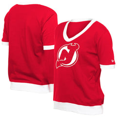NHL Red New Jersey Devils New Era Women's Game Day Rhinestuds T-Shirt