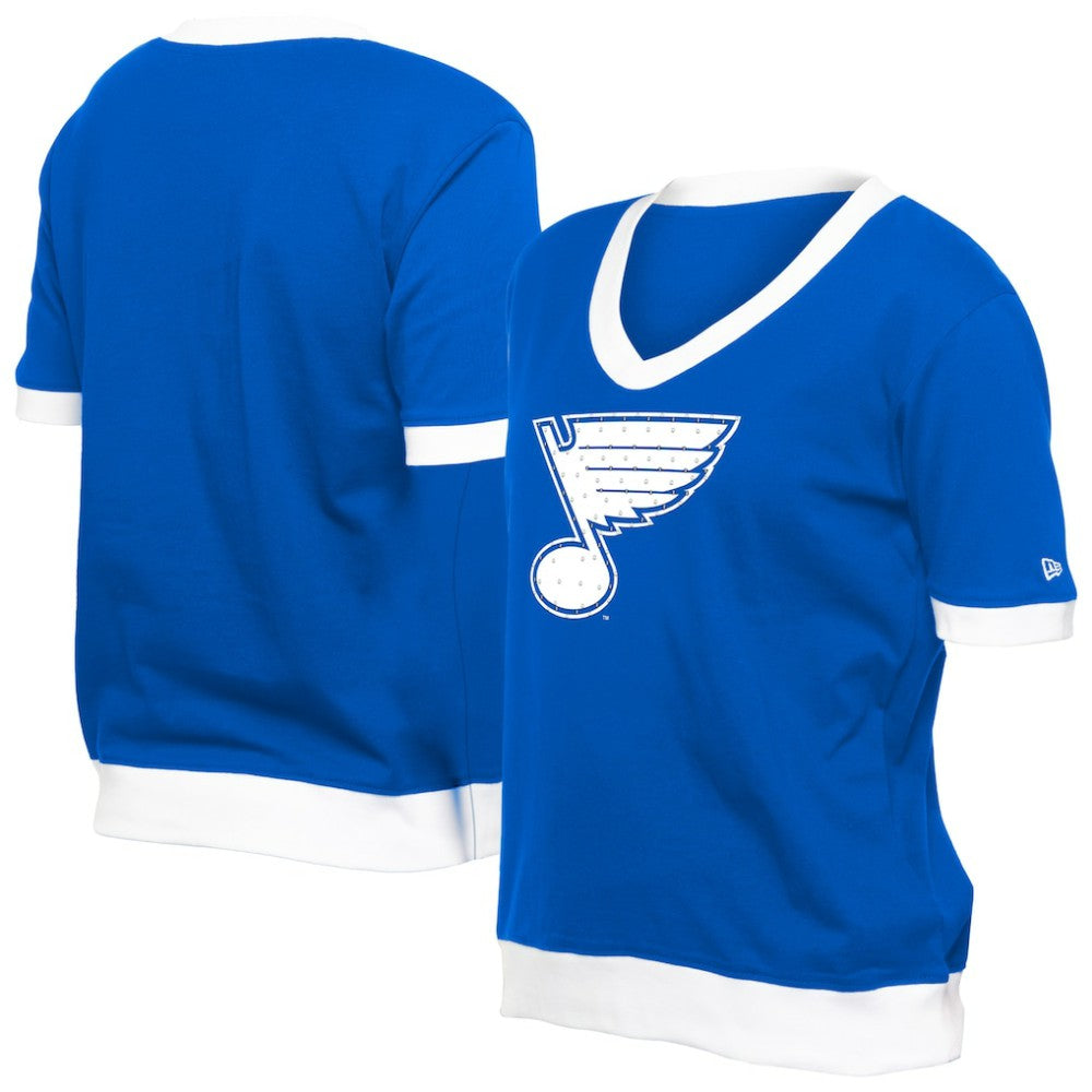 NHL Blue St. Louis Blues New Era Women's Game Day Rhinestuds T-Shirt