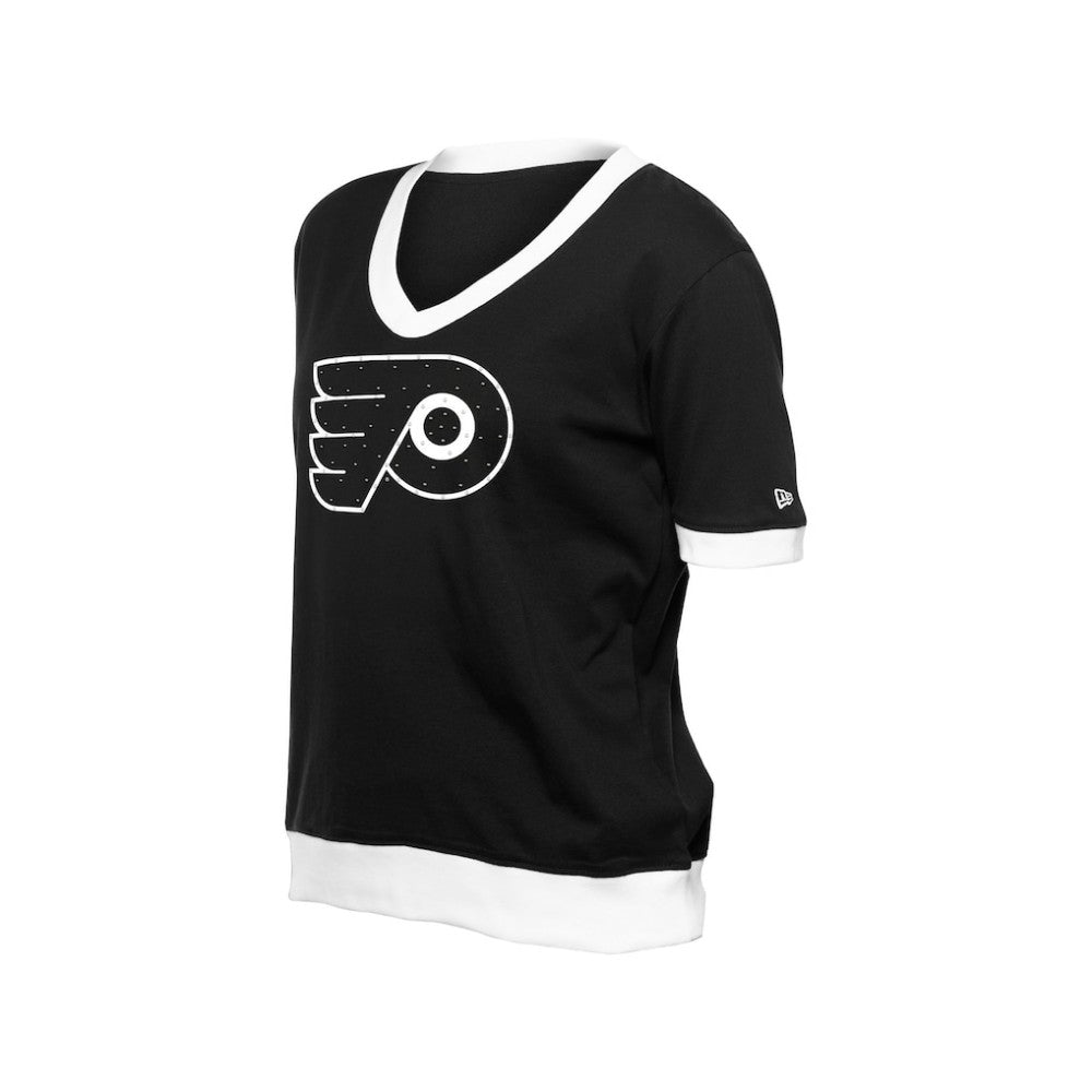 NHL Black Philadelphia Flyers New Era Women's Game Day Rhinestuds T-Shirt