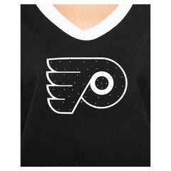 NHL Black Philadelphia Flyers New Era Women's Game Day Rhinestuds T-Shirt