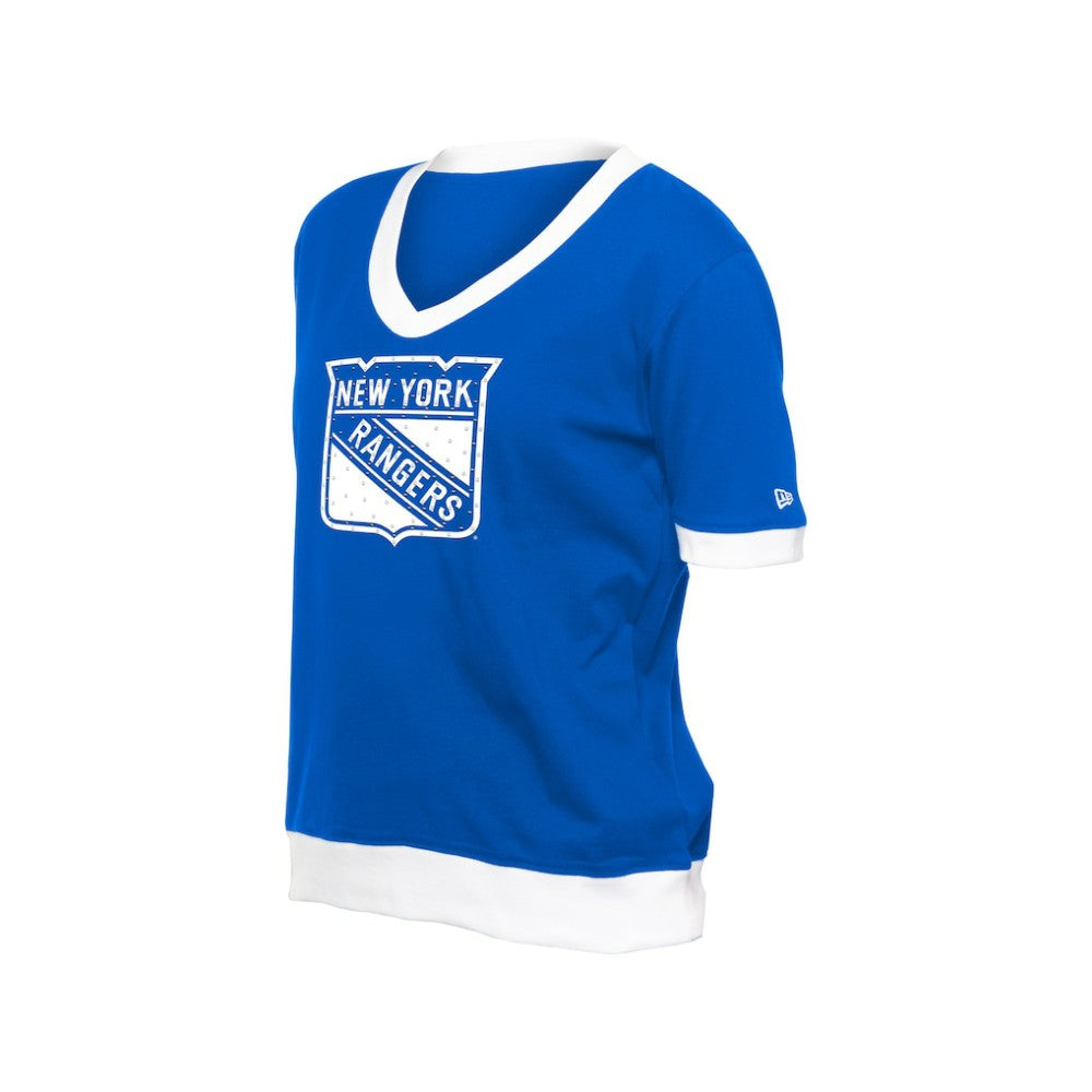 NHL Blue New York Rangers New Era Women's Game Day Rhinestuds T-Shirt