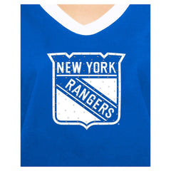 NHL Blue New York Rangers New Era Women's Game Day Rhinestuds T-Shirt